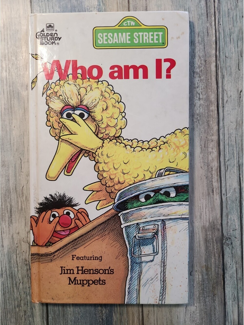 Sesame Street Who Am I? A Golden Sturdy Book 1978 Vintage Board Book Jim Muppet